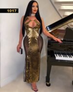 ⁦فستان طويل جلد الثعبان– موديل 1017⁩ - الصورة ⁦2⁩