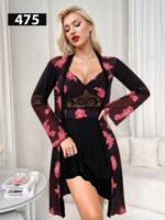 ⁦روب لانجري بنقشة الزهور – موديل 475⁩ - الصورة ⁦2⁩