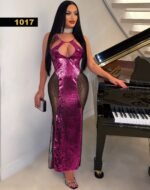 ⁦فستان طويل جلد الثعبان– موديل 1017⁩ - الصورة ⁦3⁩