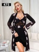 ⁦روب لانجري بنقشة الزهور – موديل 475⁩ - الصورة ⁦3⁩
