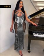⁦فستان طويل جلد الثعبان– موديل 1017⁩ - الصورة ⁦4⁩