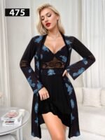 ⁦روب لانجري بنقشة الزهور – موديل 475⁩ - الصورة ⁦5⁩