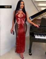 ⁦فستان طويل جلد الثعبان– موديل 1017⁩ - الصورة ⁦6⁩