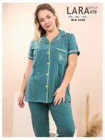 ⁦طقم بيجامة نسائي بيج سايز - موديل 470⁩ - الصورة ⁦3⁩