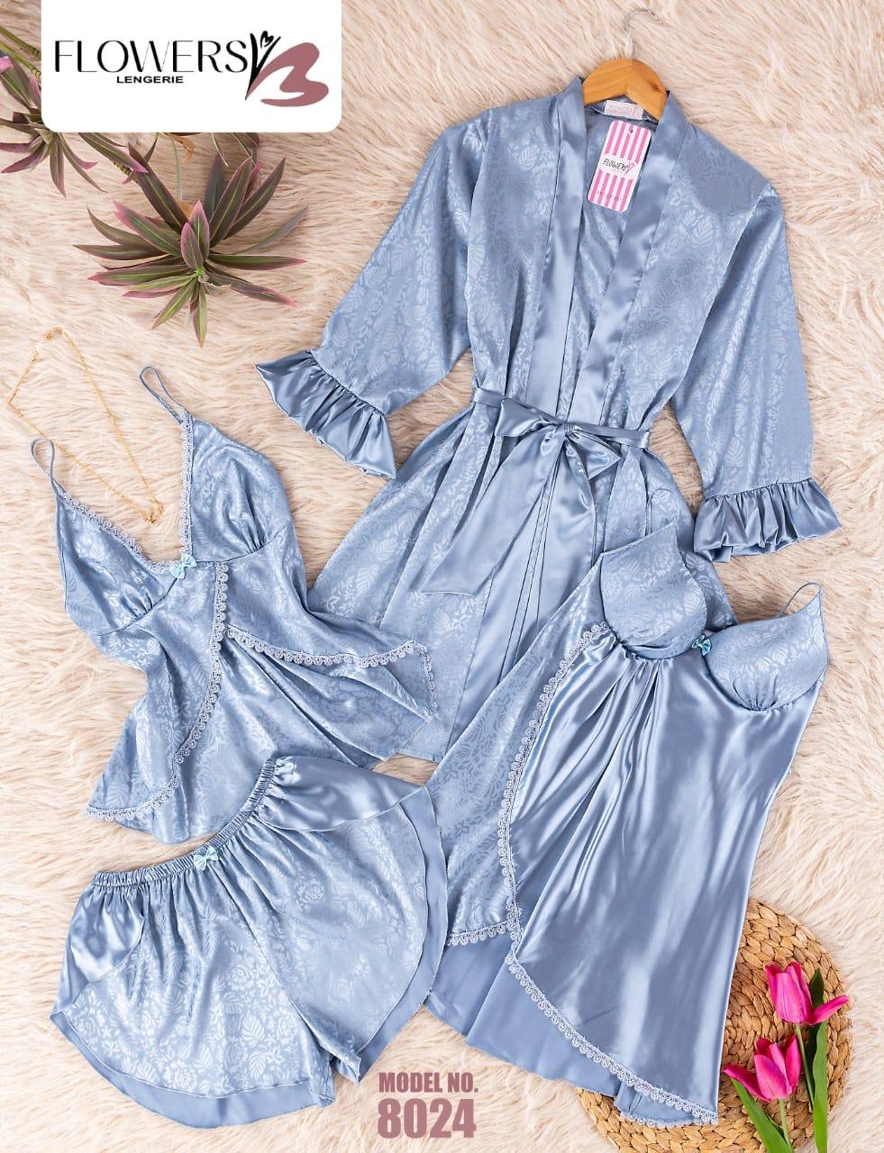 5778243632338421471 بيجامه ستان 4 قطع - الصورة 1