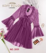 قميص ستان حمالات قصير بروب تل ف دانتيل - الصورة 3