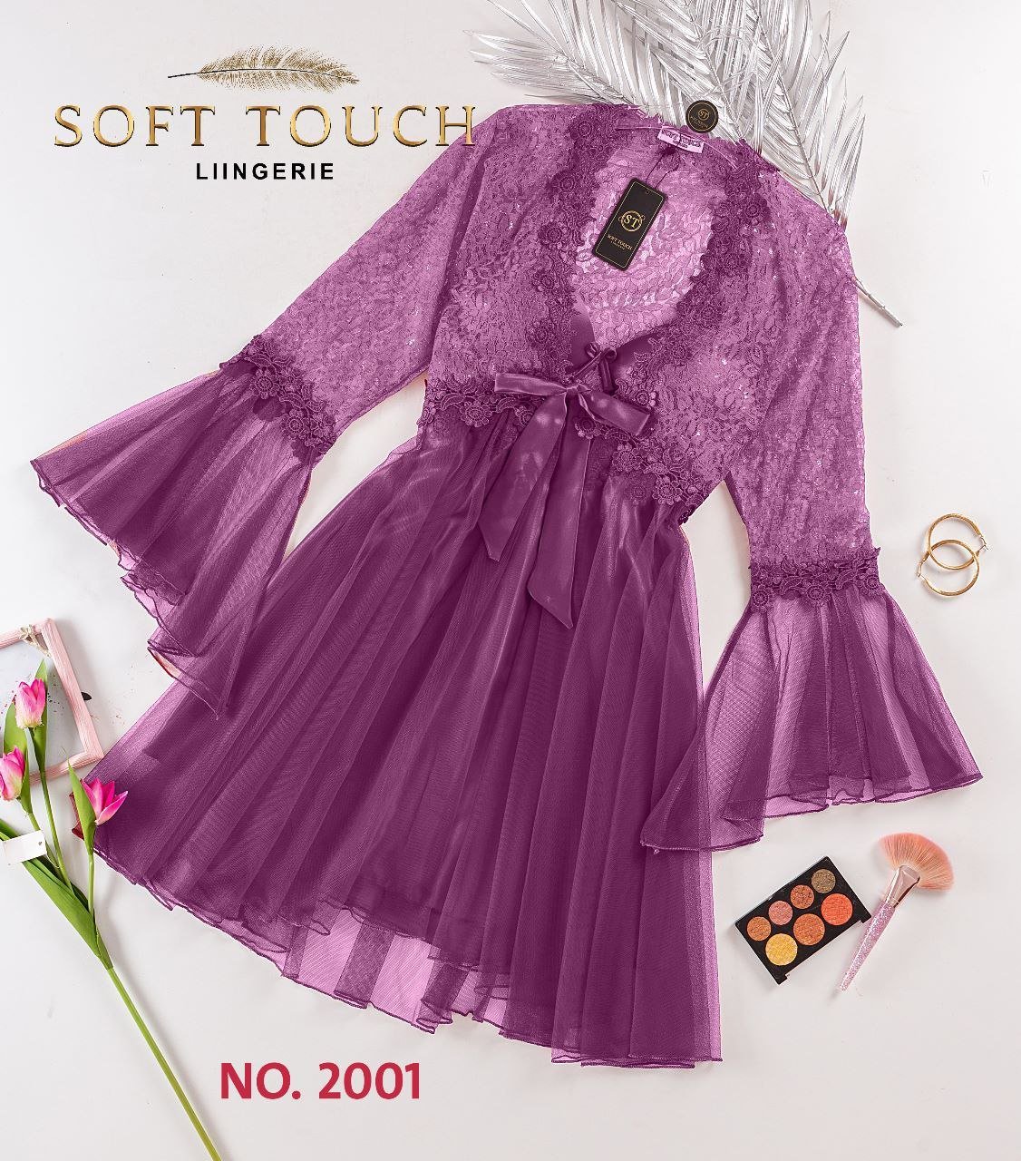 5879787890555339350 قميص ستان حمالات قصير بروب تل ف دانتيل - الصورة 3