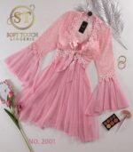 قميص ستان حمالات قصير بروب تل ف دانتيل - الصورة 6