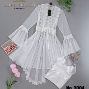 طقم صباحيه قميص ستان قصير بروب تل