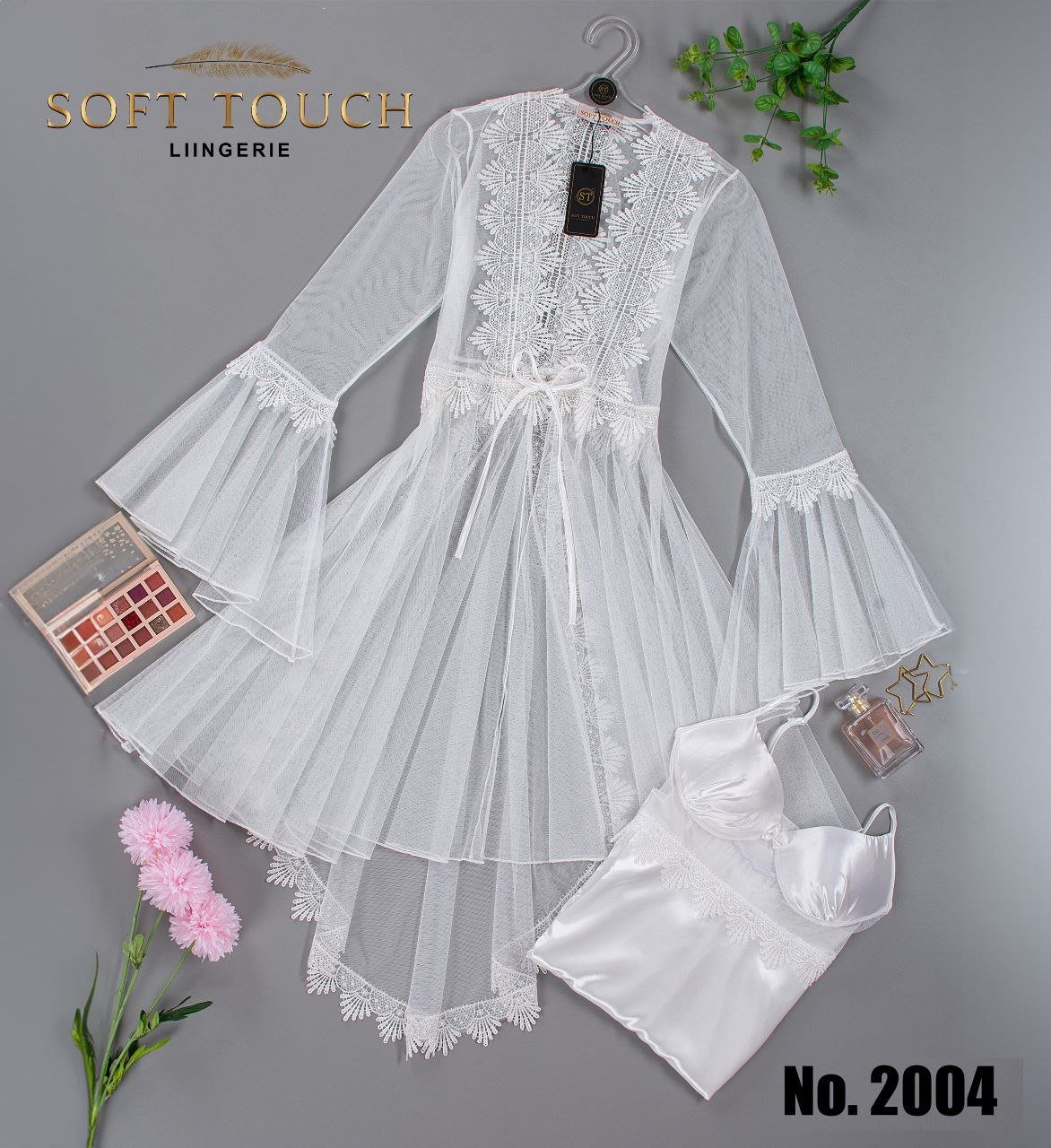 5890896445509321519 طقم صباحيه قميص ستان قصير بروب تل - الصورة 1