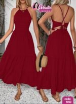 فستان طويل حمالات