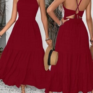 فستان طويل حمالات