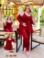 بيجامه قطيفه 3 قطع - الصورة 2