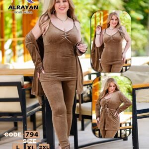 بيجامه قطيفه 3 قطع