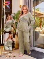 بيجامه قطيفه 3 قطع - الصورة 2