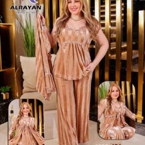 بچامه قطيفه مقلم ٣ قطع