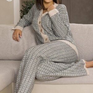 بيجامه تريكو كاروهات