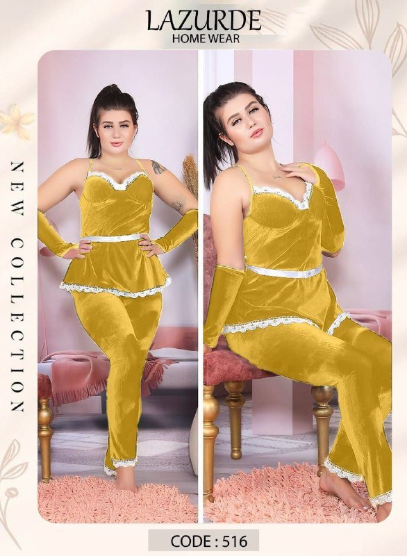 6007836731258292619 بيجامه قطيفه حمالات - الصورة 1