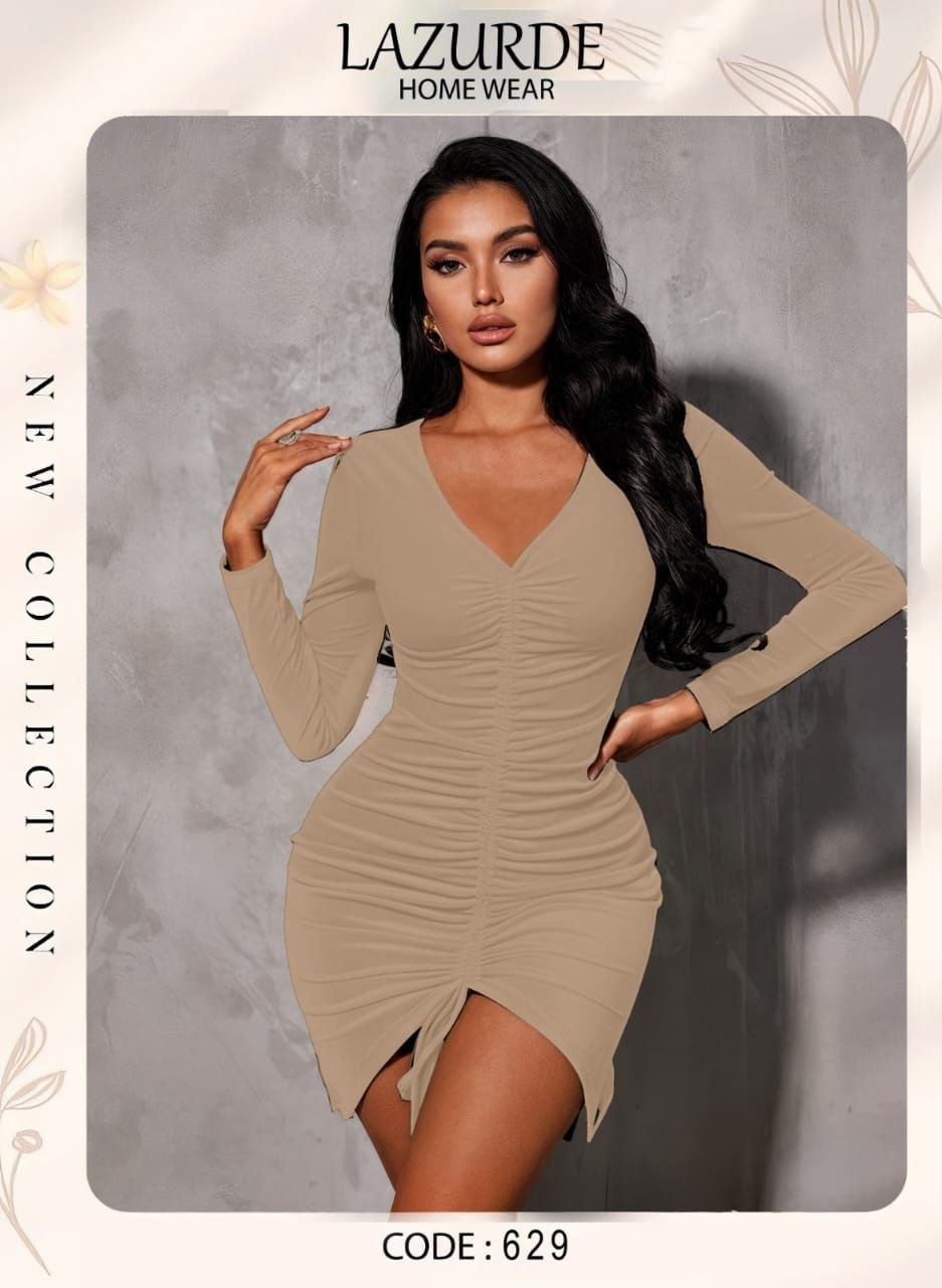 6017118537837037704 فستان بكم شداد قصير - الصورة 1