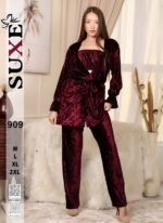 بيجامه قطيفه 3 قطع