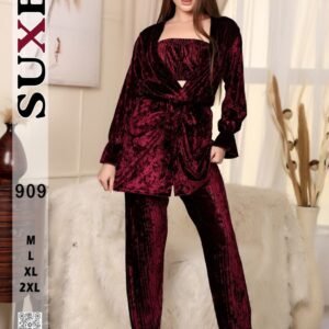 بيجامه قطيفه 3 قطع