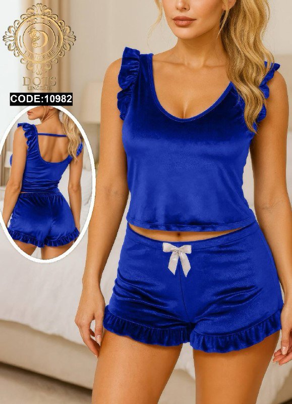 6048396061648293080 بيجامه قطيفه شورت - الصورة 2