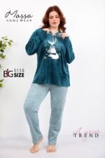 بيجامه قطيفه بيج سايز - الصورة 4