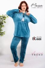 بيجامه قطيفه بيج سايز - الصورة 8