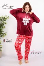 بيجامه قطيفه بيج سايز - الصورة 12