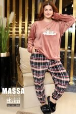 ⁦بيجامه قطيفه بيج سايز⁩ - الصورة ⁦3⁩